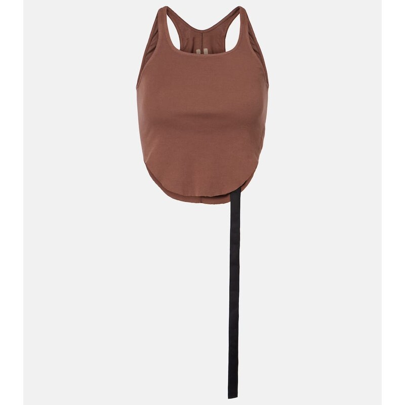 Rick Owens Cropped cotton jersey tank top