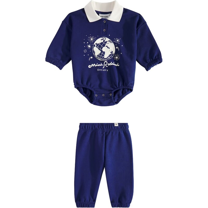 Mini Rodini Baby Society cotton playsuit and pants set