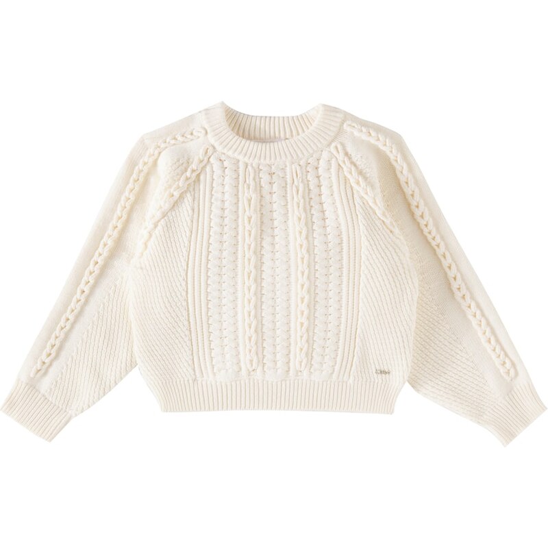 Chloé Kids Cable-knit cotton and wool sweater