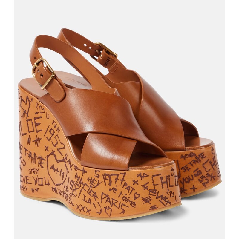 Chloe ChloÃ Maxime leather wedge sandals