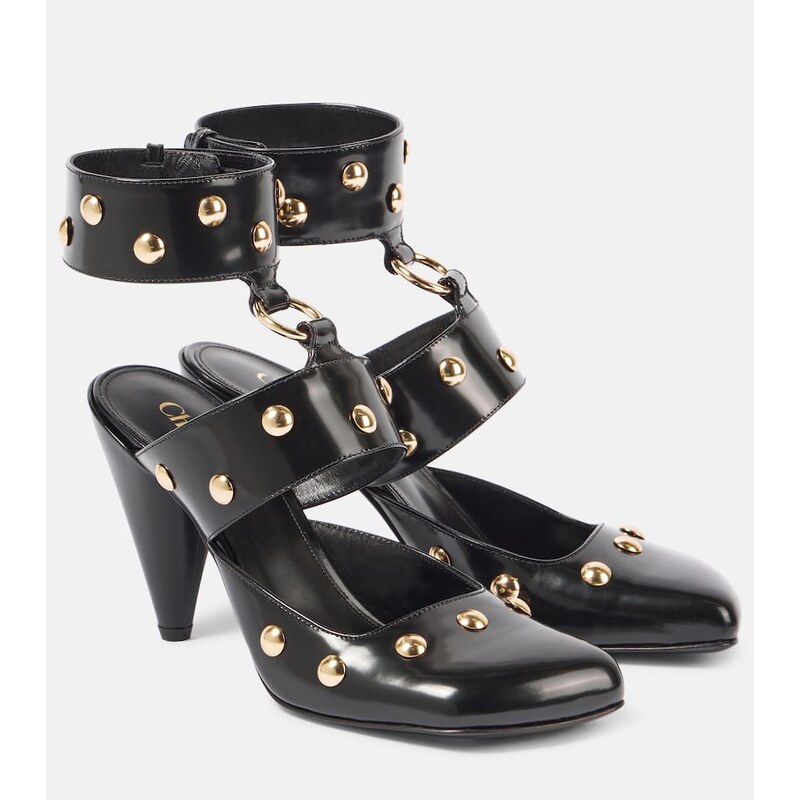 Chloé Jade studded leather pumps