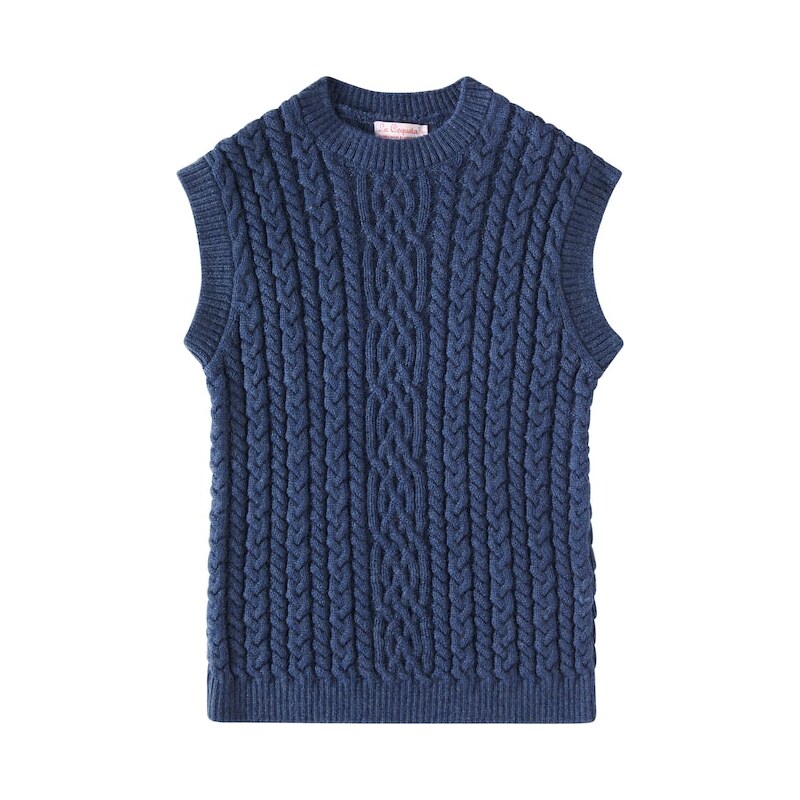 La Coqueta Alvaro cable-knit virgin wool sweater vest