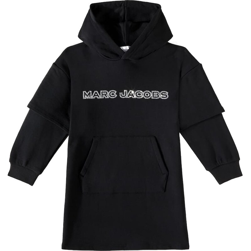 Marc Jacobs Kids Logo embellished cotton sweatshirt dress