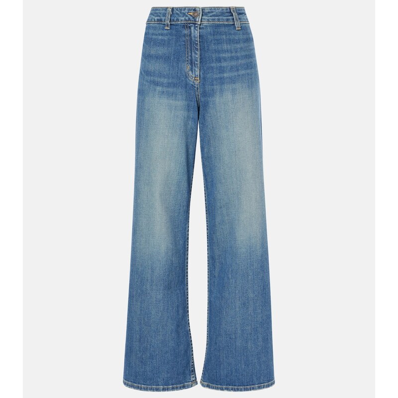 Nili Lotan Megan mid-rise wide-leg jeans