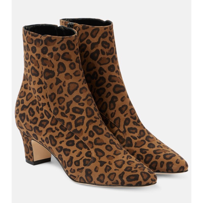 Manolo Blahnik Myconia 50 leopard-print suede ankle boots
