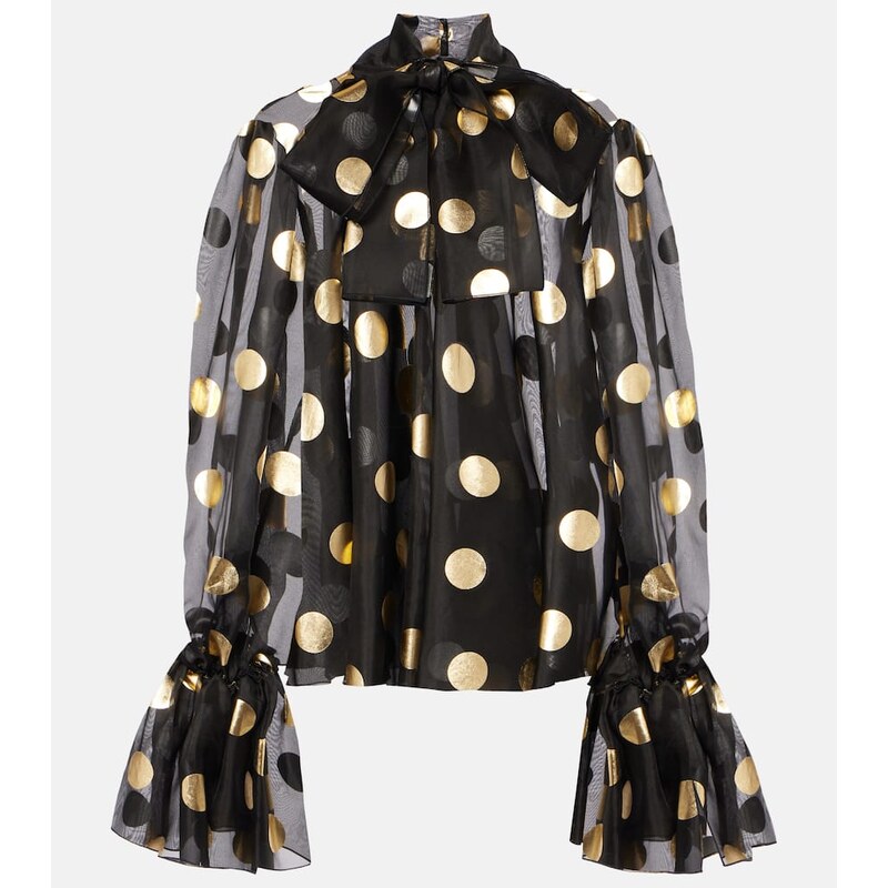 Dolce&Gabbana Polka-dot silk organza jacquard blouse