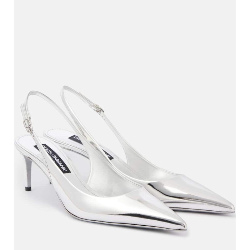 Dolce&Gabbana Metallic leather slingback pumps