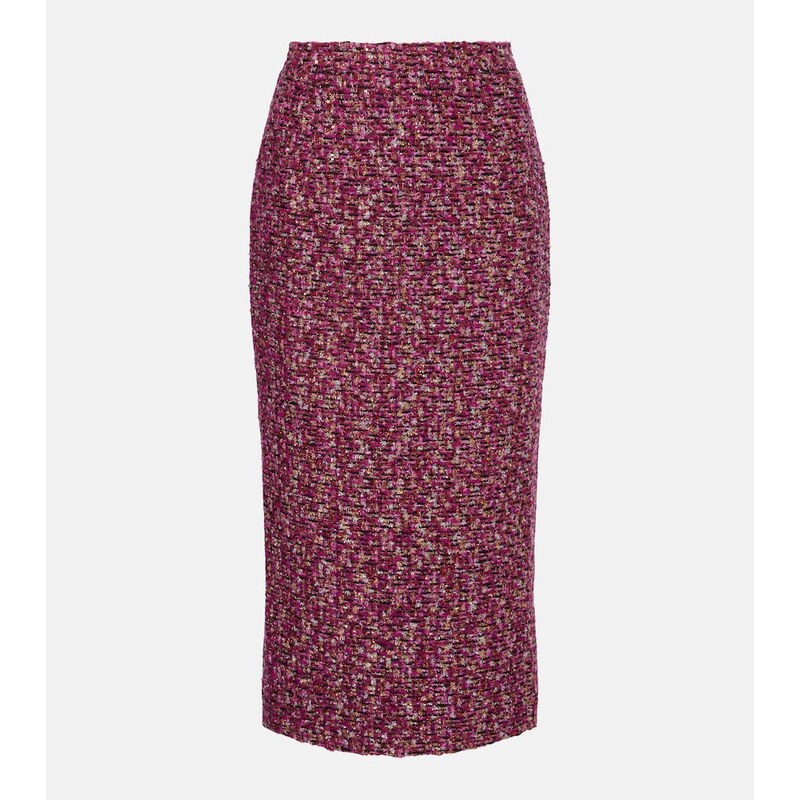 Alessandra Rich Sequined tweed midi skirt