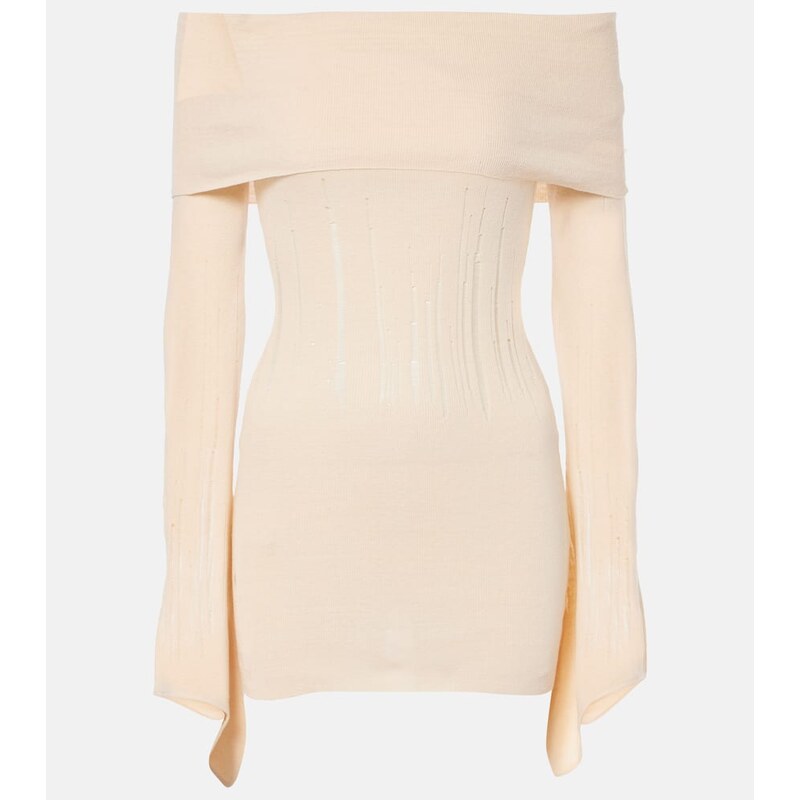 Aya Muse Distressed silk-blend minidress