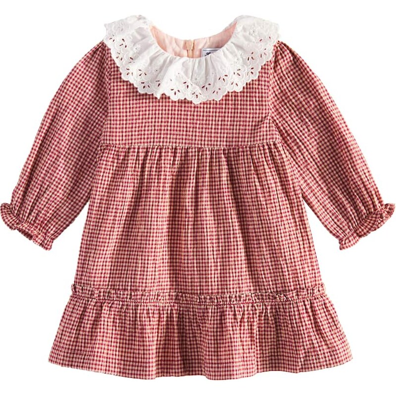 Tartine et Chocolat Baby lace-trimmed checked dress
