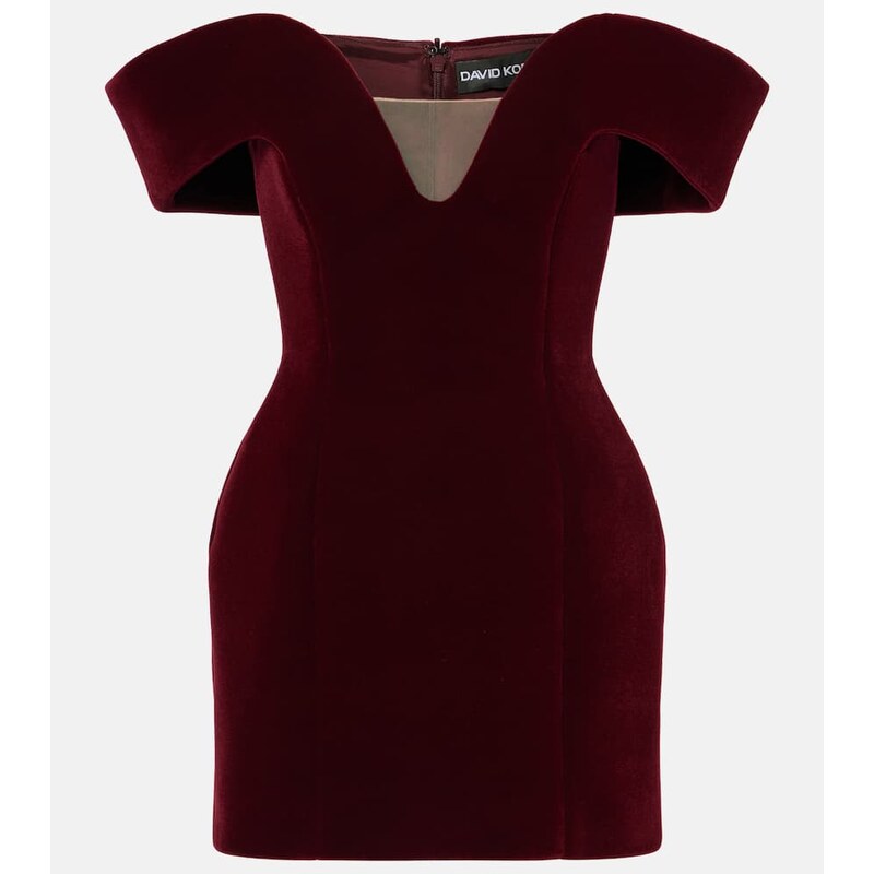 David Koma Off-shoulder velvet minidress