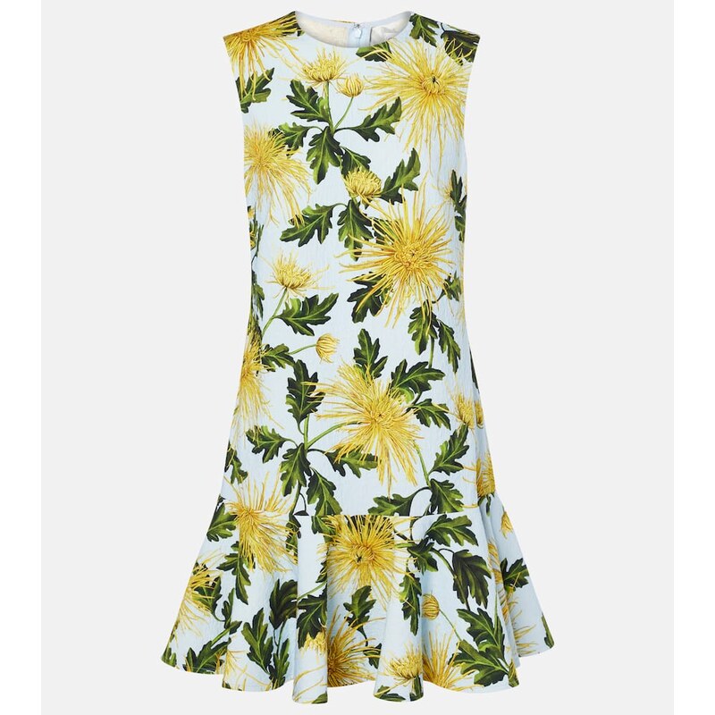 Oscar de la Renta Chrysanthemum cotton-blend minidress
