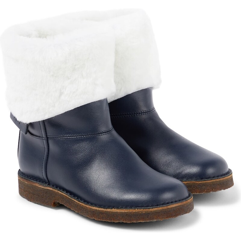 PèPè Shearling-trimmed leather boots