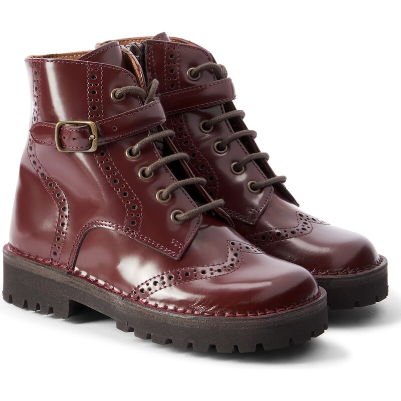PèPè Brushed leather lace-up boots