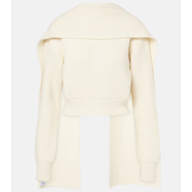 Erdem Cropped wool and cashmere scarf sweater