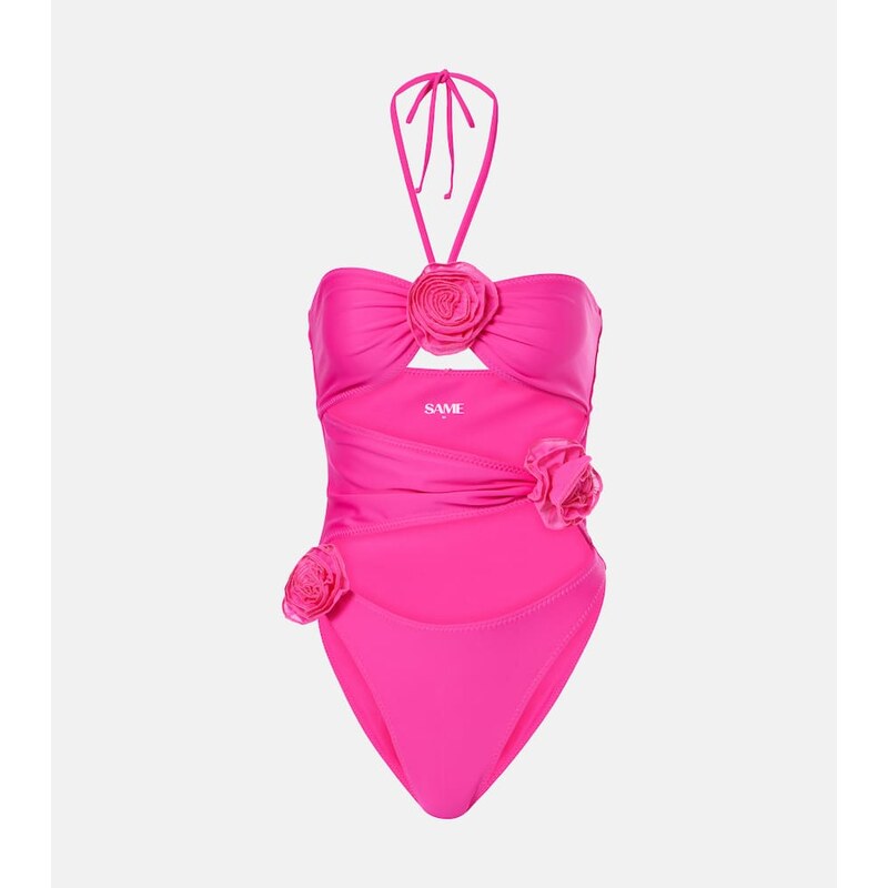 Same Floral-appliqué cutout swimsuit