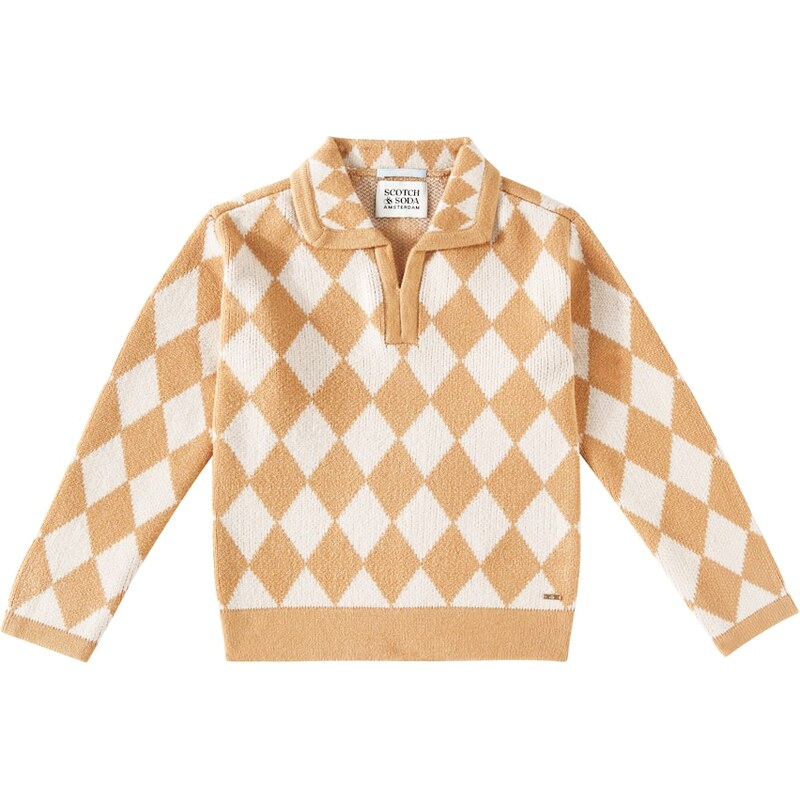Scotch & Soda Kids Argyle polo sweater