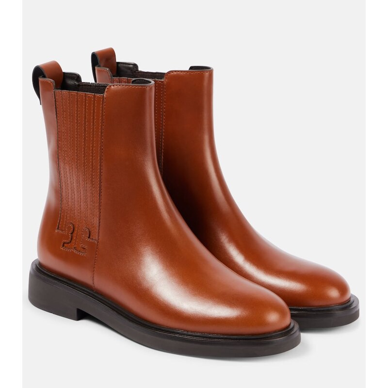 Tory Burch T Monogram leather Chelsea boots