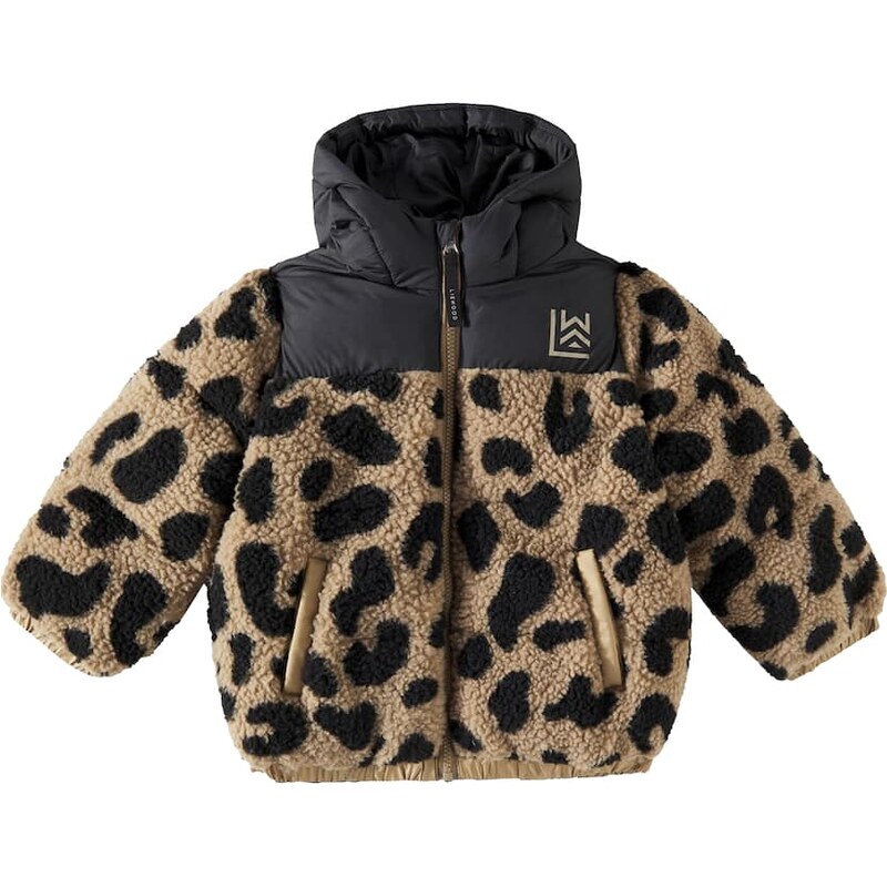 Liewood Niko leopard-print fleece puffer jacket