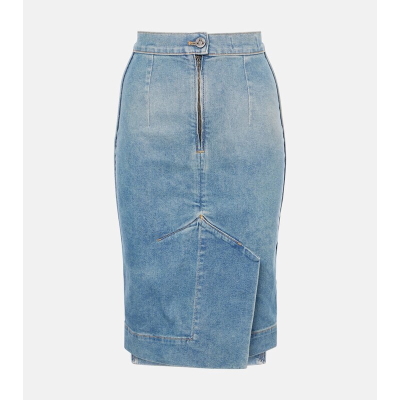 Vivienne Westwood Orb denim pencil skirt