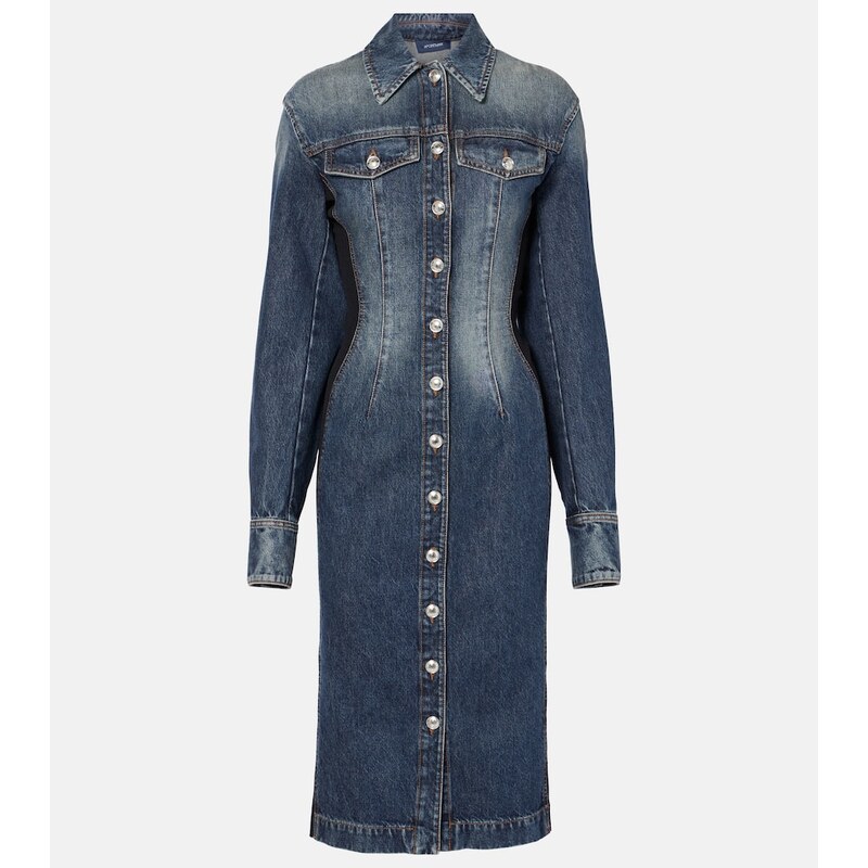 Sportmax Fiorito denim midi dress