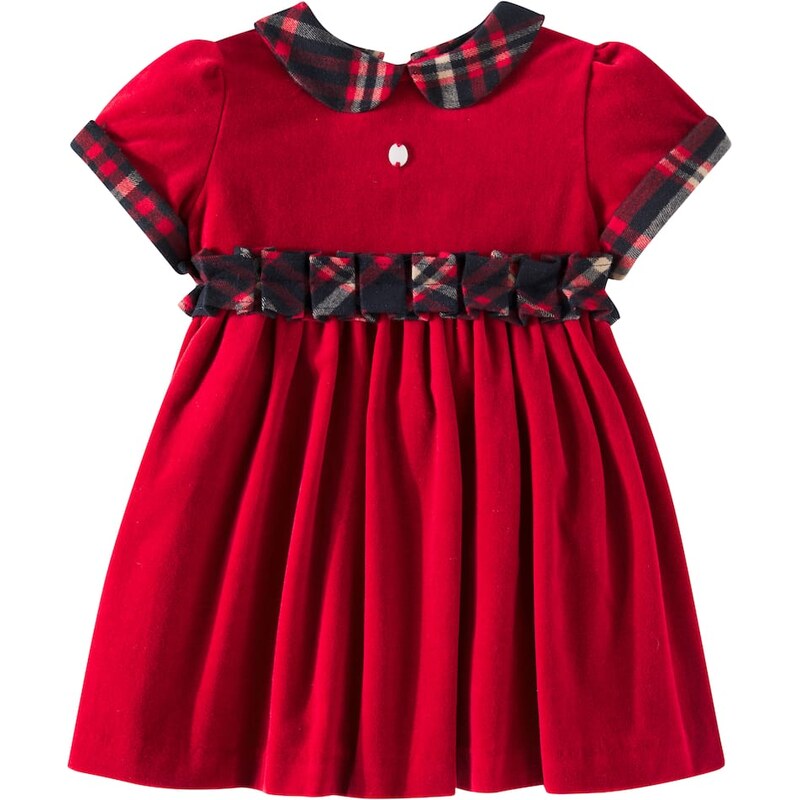 Patachou Baby tartan cotton velvet dress