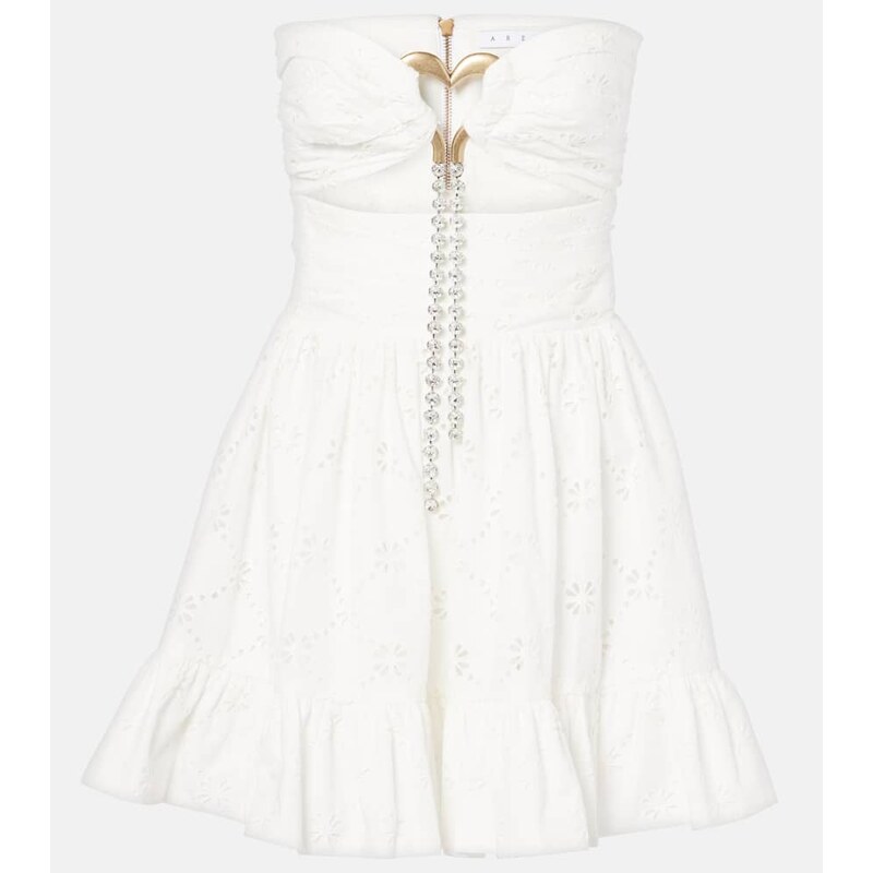 Minidress z bavlny v bílé barvě