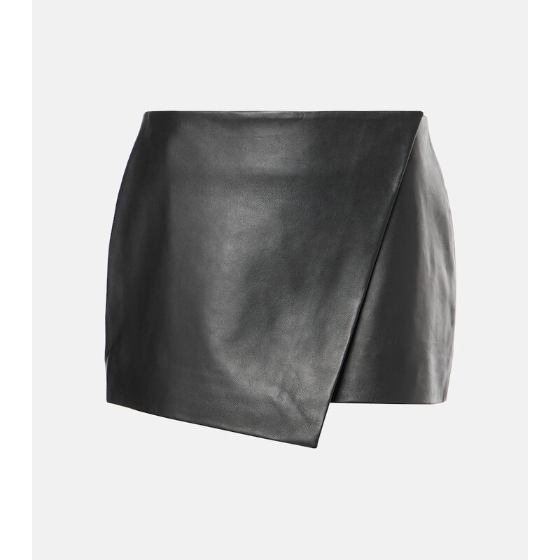 The Frankie Shop Cleo leather wrap skirt