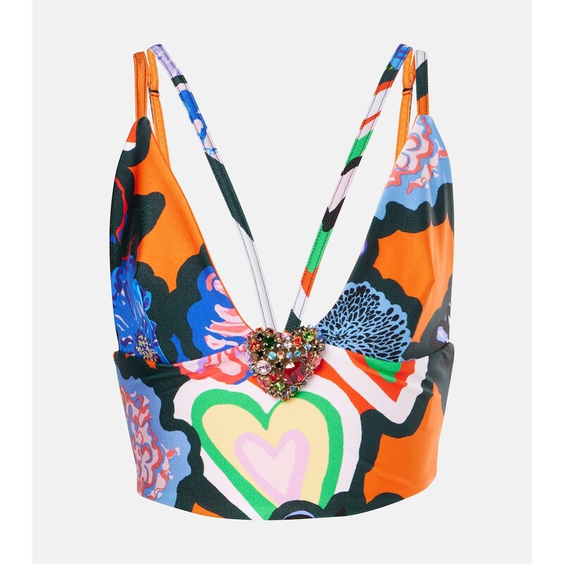 Area Embellished printed top