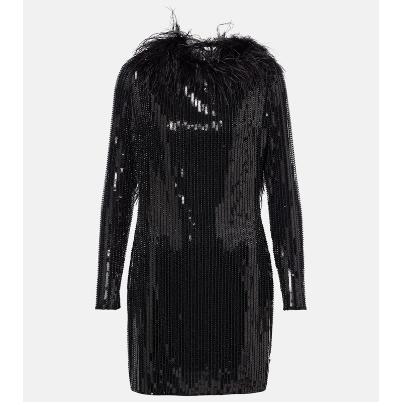 The New Arrivals Ilkyaz Ozel Juises feather-trimmed sequined
