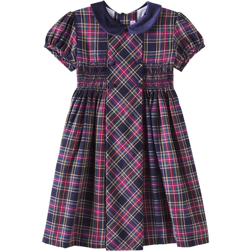 La Coqueta Arcadia shirred plaid cotton-blend dress