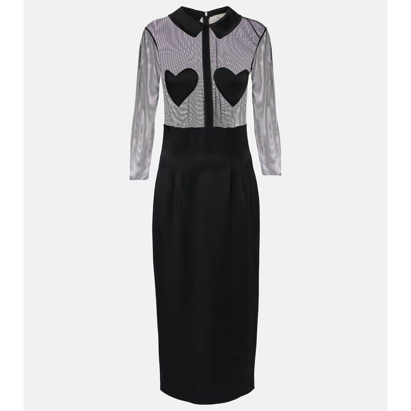 Blumarine Mesh and satin midi dress