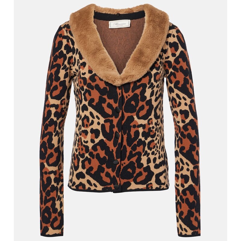 Blumarine Leopard-print jacquard cardigan