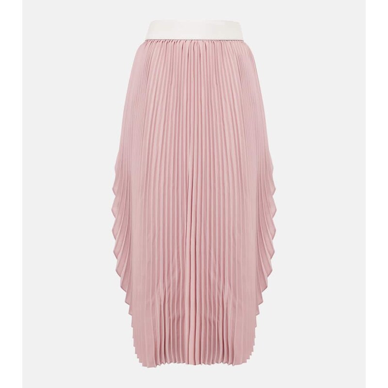 Stella McCartney Leather-trimmed plissÃ maxi skirt