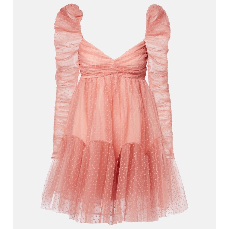 Zimmermann Ruched point desprit tulle minidress