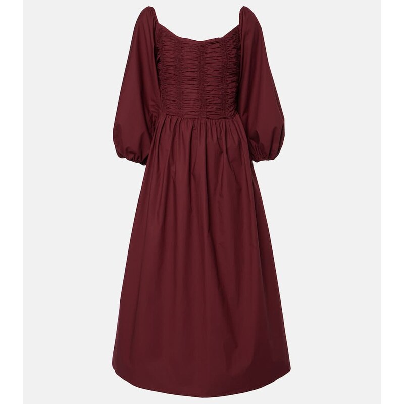 Faithfull Alma gathered cotton maxi dress
