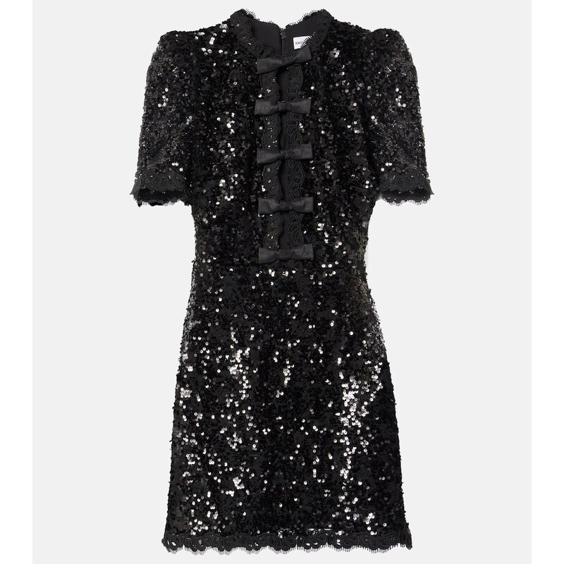 Rebecca Vallance Diana bow-detail sequined minidress