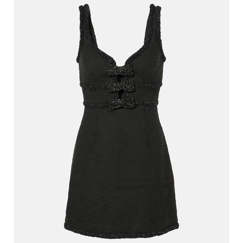 Rebecca Vallance Margo bow-detail bouclÃ minidress