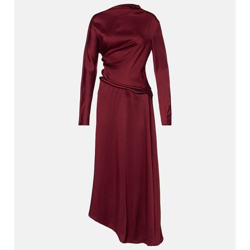 Victoria Beckham Cutout draped crÃªpe satin midi dress