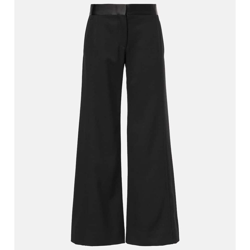 Victoria Beckham Side Panel wool-blend wide-leg pants