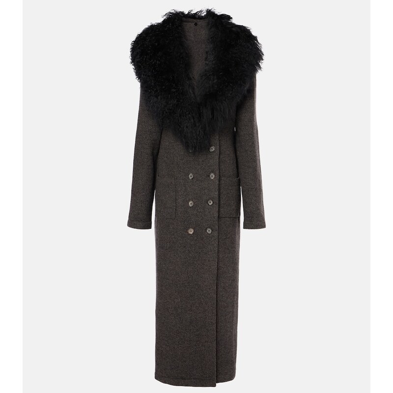 Magda Butrym Shearling-trimmed cashmere coat