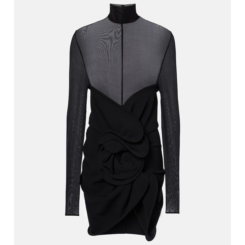 Magda Butrym Gathered sheer wool-blend minidress