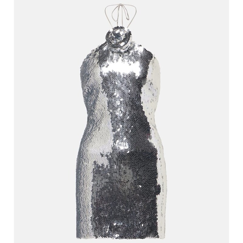 Magda Butrym Sequined floral-appliquÃ minidress
