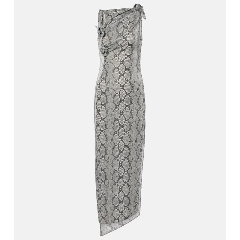 Coperni Snake-effect asymmetric maxi dress