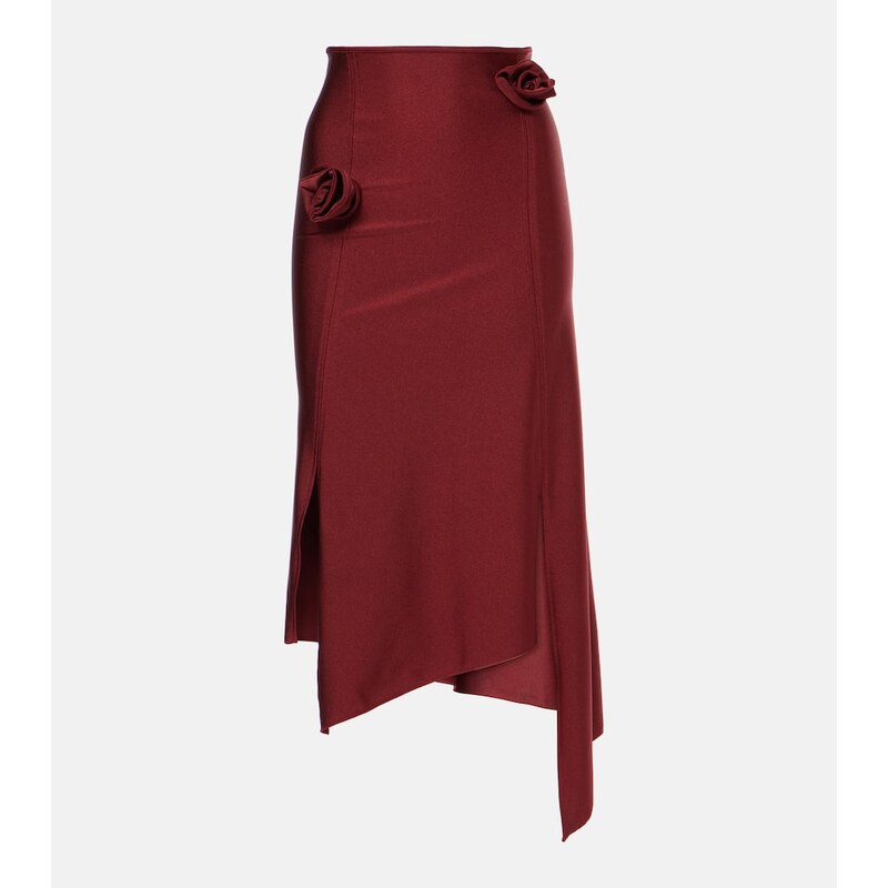 Coperni Floral-appliquÃ asymmetric midi skirt