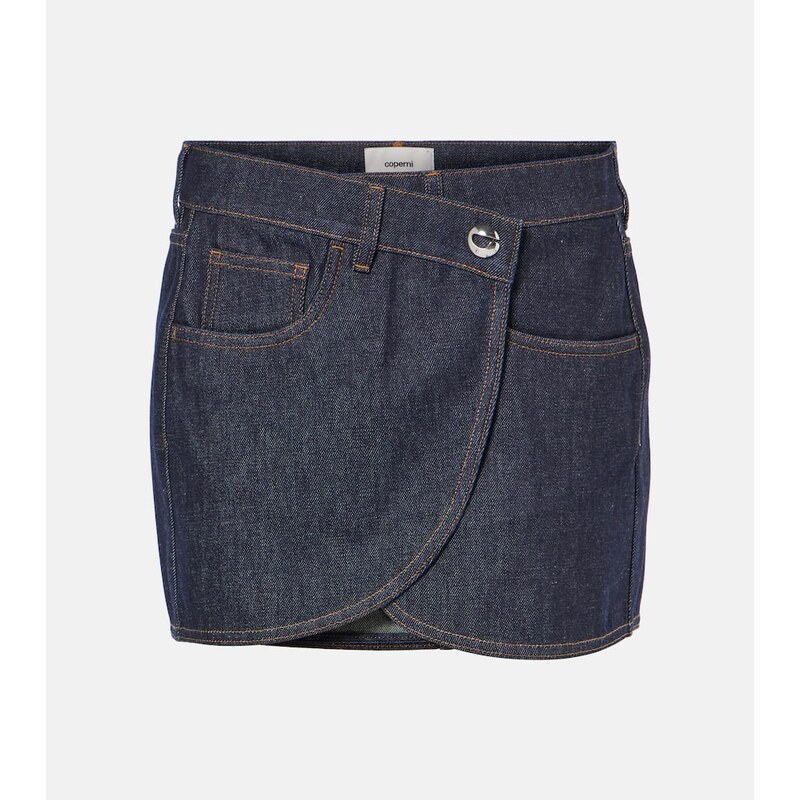 Coperni Asymmetric denim miniskirt