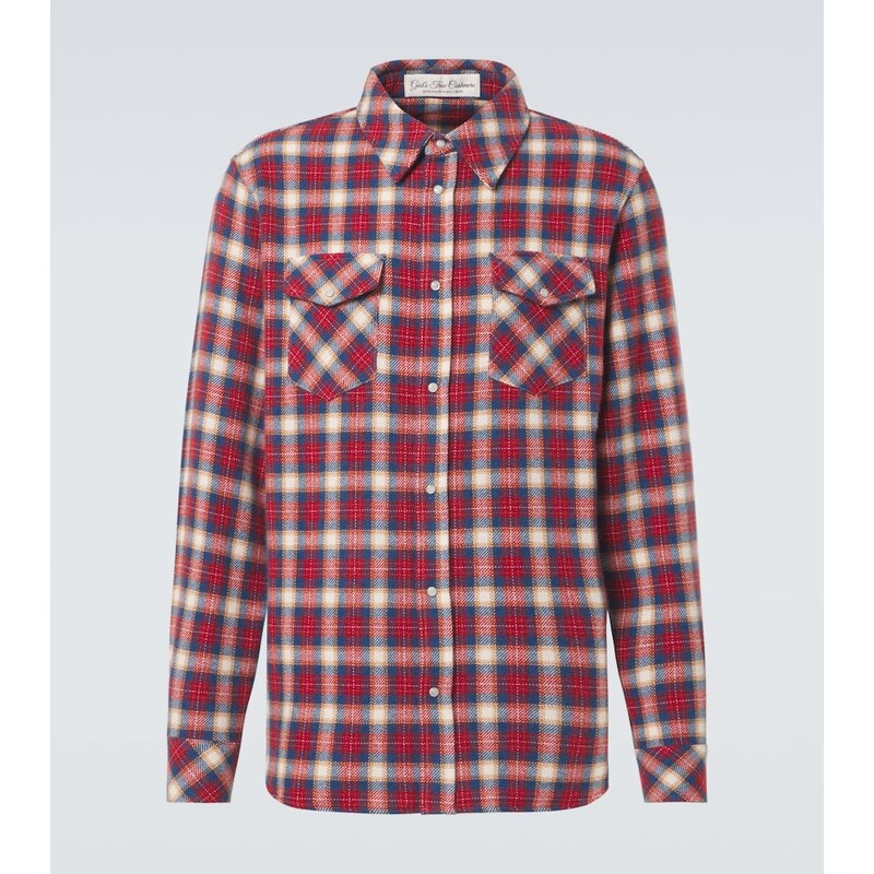 Gods True Cashmere Ski Santa Fe plaid cashmere shirt