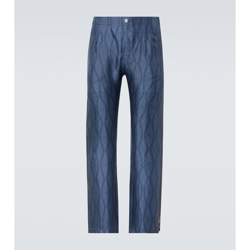 Etro Paisley silk straight pants