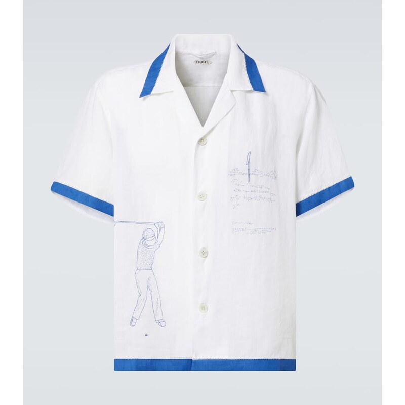 Bode Club Champion embroidered linen shirt