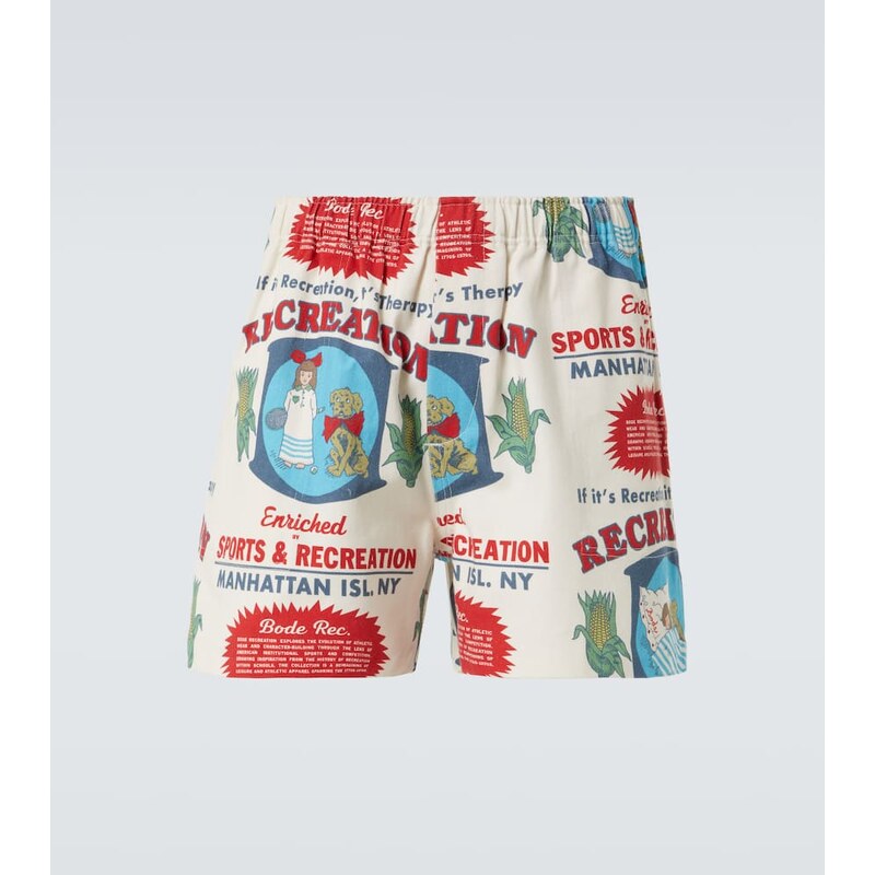 Bode Enrichment cotton printed shorts